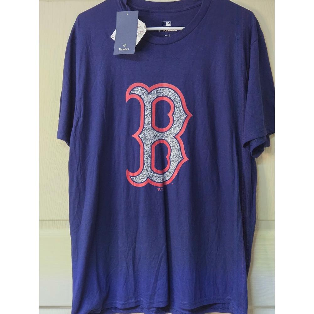 Fanatics Boston Red Sox MLB T-Shirt Mens Large Navy Blue Distressed Logo NWT